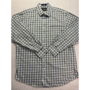 Nordstrom Mens Shop Non Iron Classic Fit Plaid Shirt 16.5 36 100% Cotton